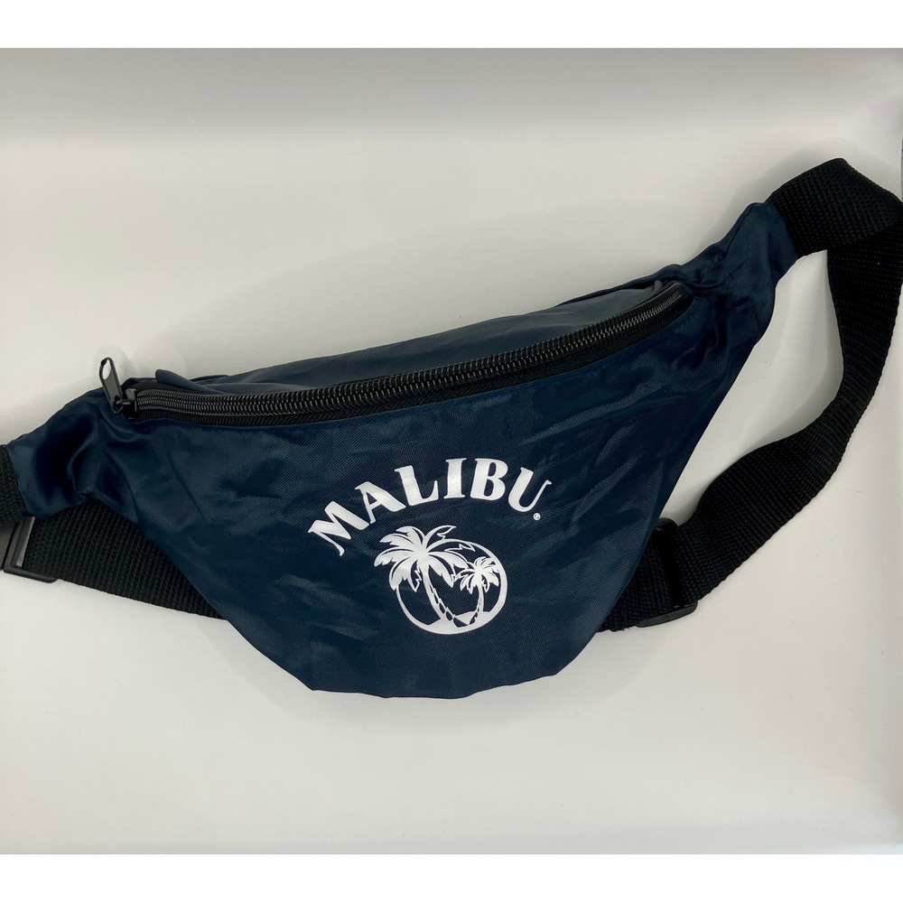 Malibu Palm Tree Graphic Fanny Pack Navy Blue Adjustable Waist